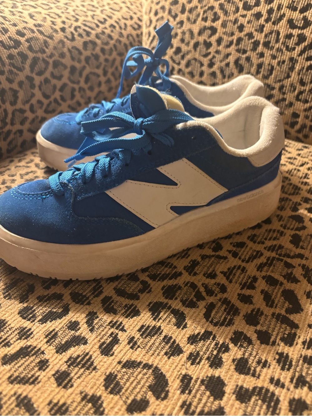 New Balance Royal Blue Suede Sneakers with White